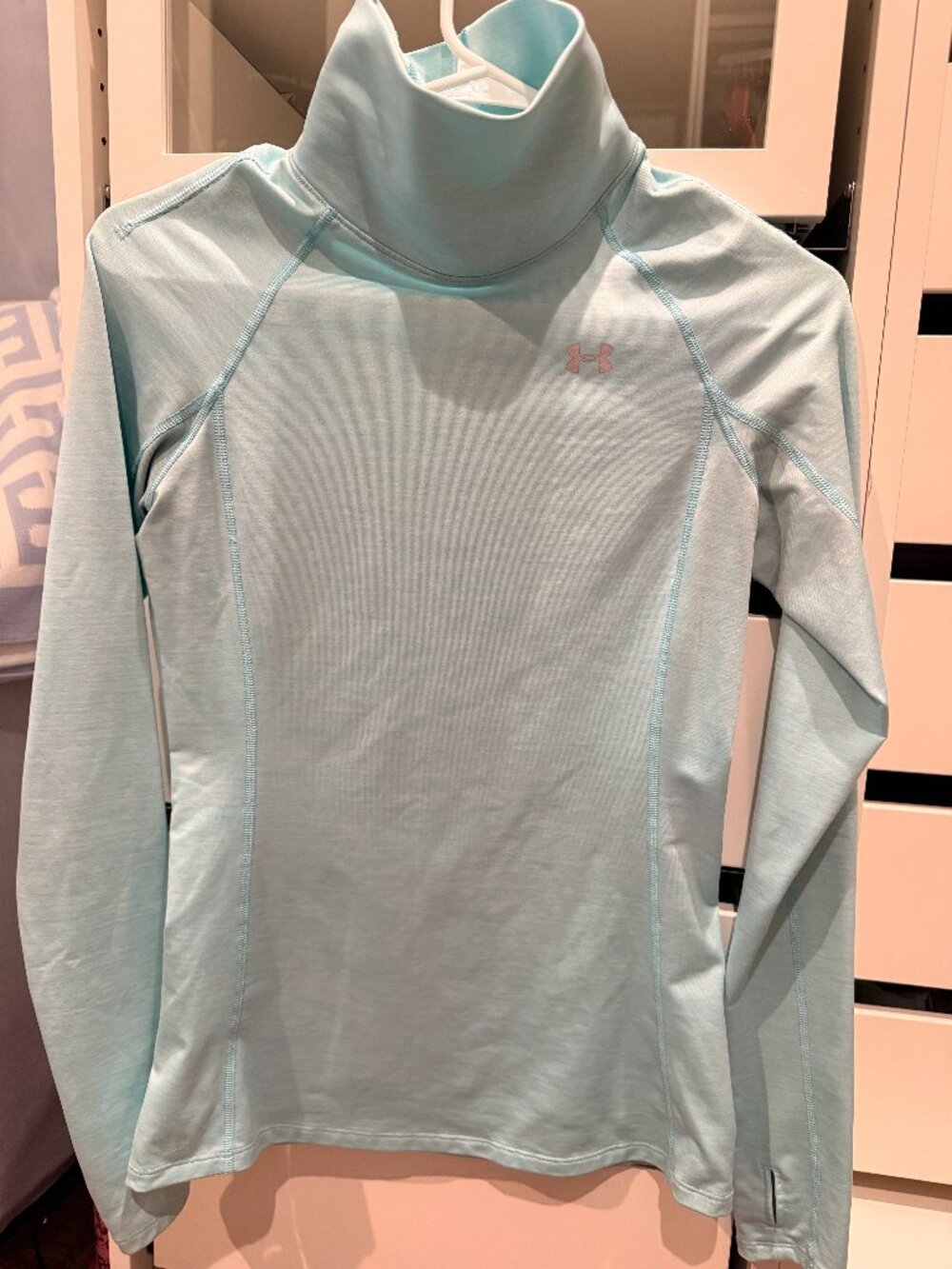 💙 Under Armour ColdGear Mock Neck Long Sleeve — Light Blue